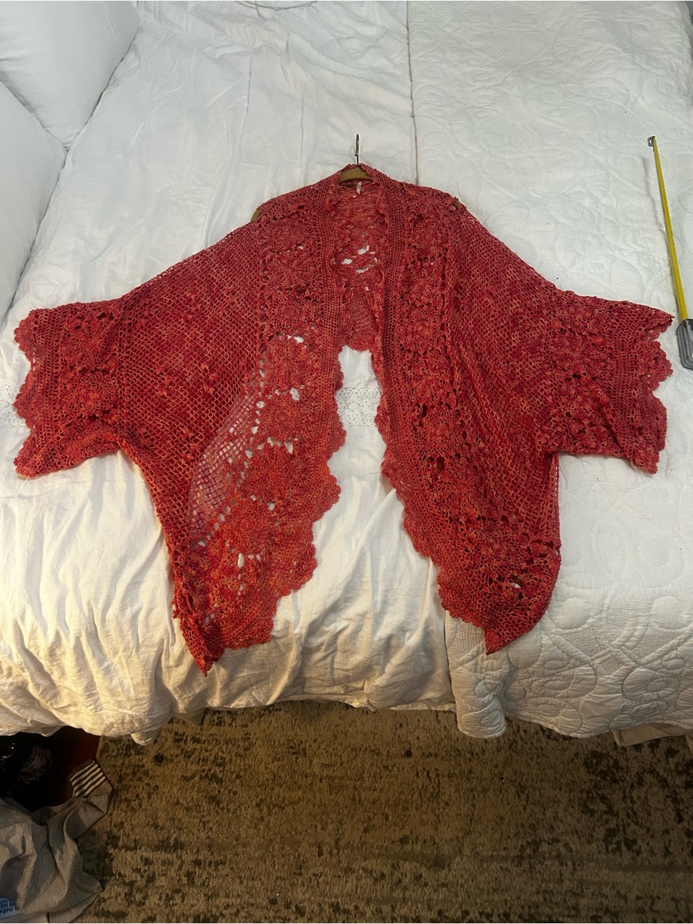 Free people lace crochet poncho shrug